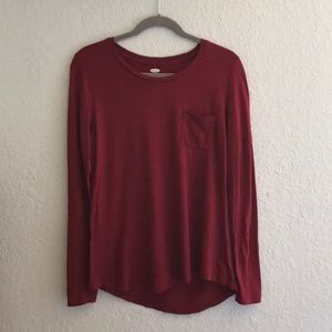 Old Navy Maroon Long Sleeve Shirt